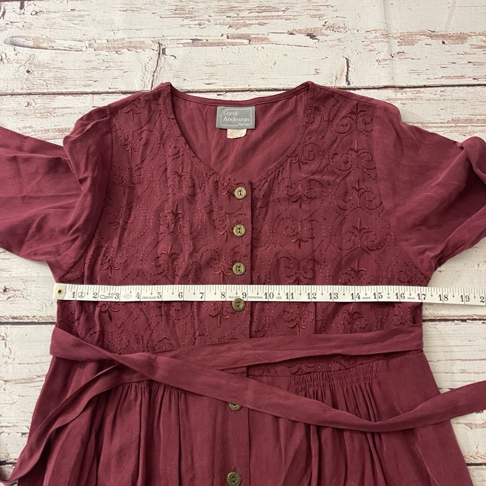 Vintage Carol Anderson Button Down Cottage Core Dress Size 4 Petite Embroidered - Picture 4 of 10